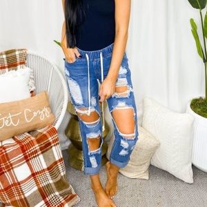 Women’s American Bazi Distressed Denim Jogger